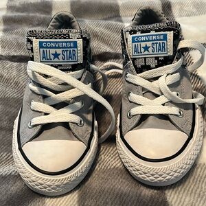 Kids Converse AllStar Printed/Textured Gray/White/Black Sneakers Size 13!